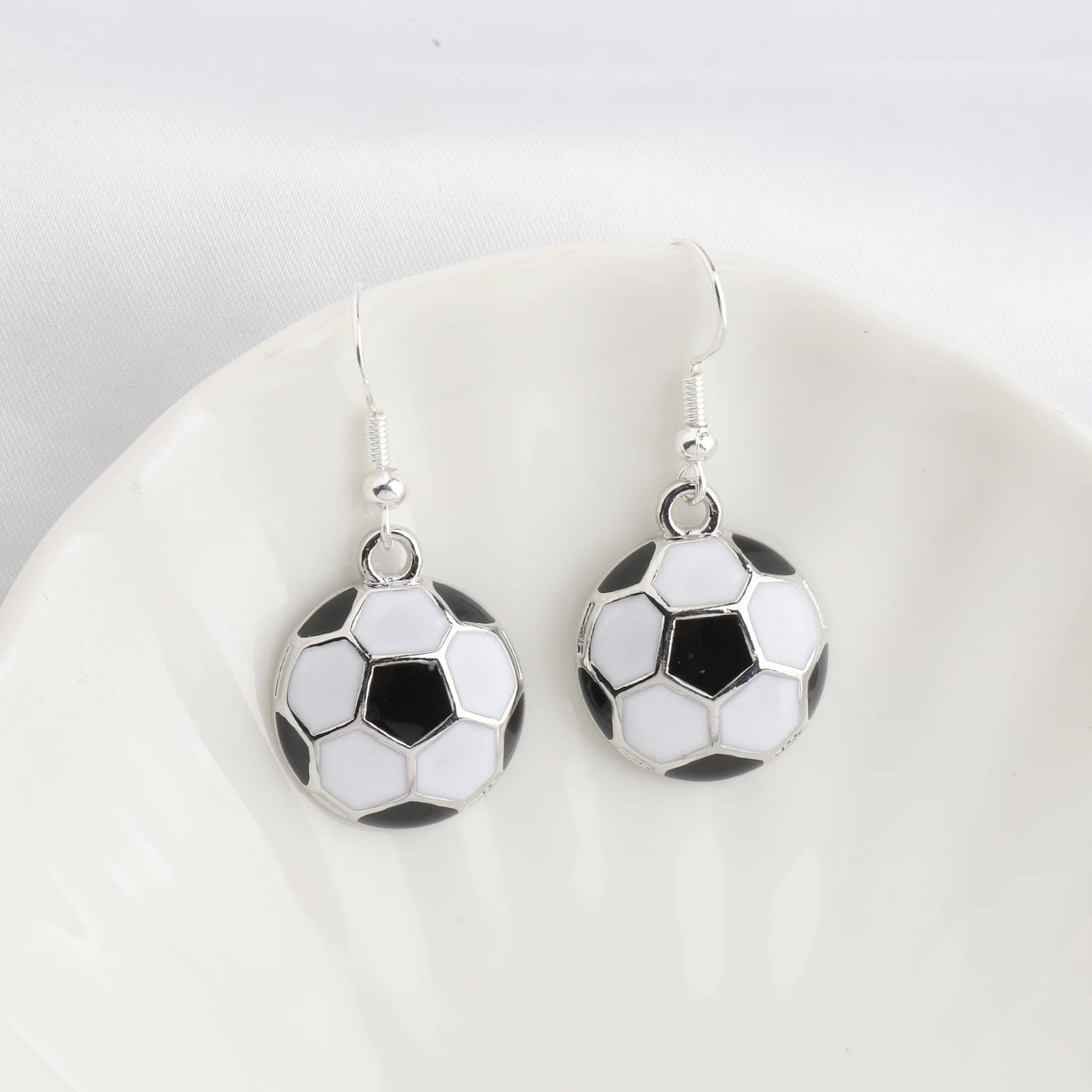 BNQL Soccer Dangle Earrings - Soccer Ball Drop Earrings for Women & Girls - Perfect Soccer Jewelry Gifts for Players, Fans & Lovers - Great for Game Days, Birthdays & Special Occasions
