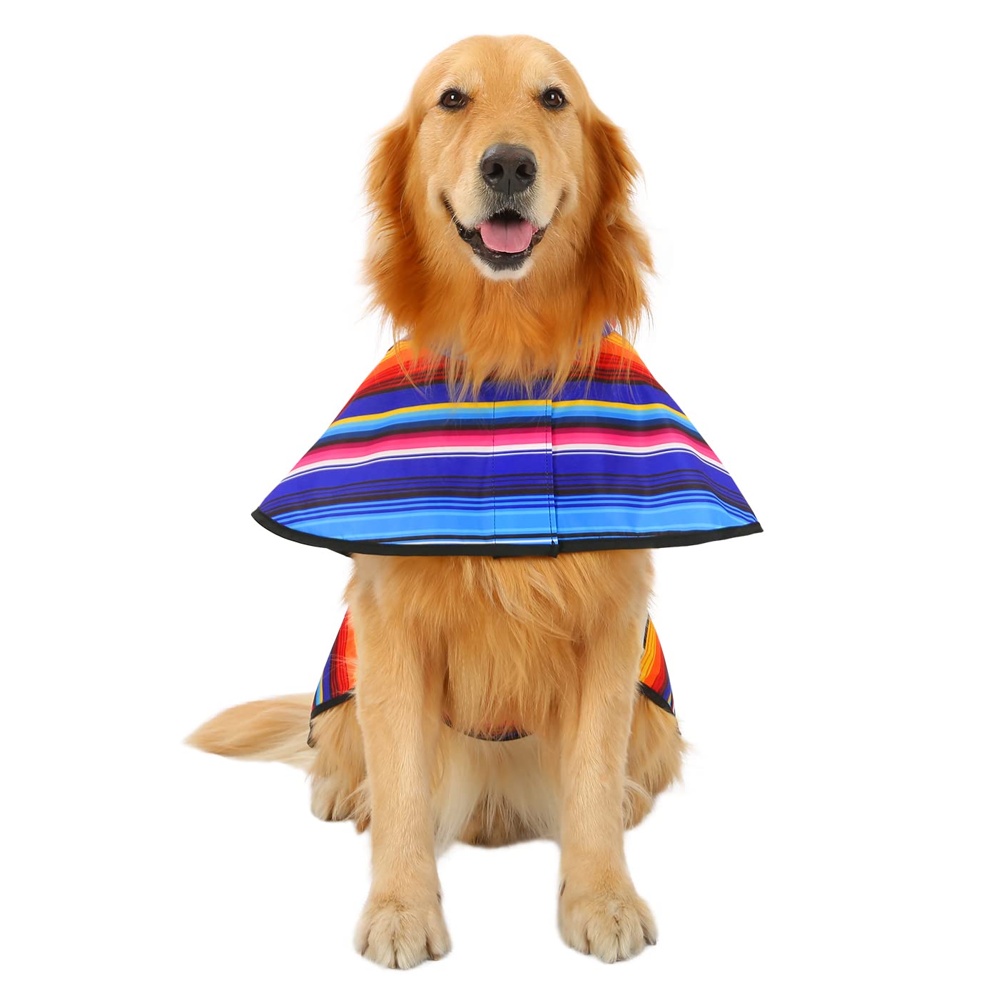 HDE Waterproof Dog Raincoat with Hood - Adjustable Poncho for Small to X-Large Dogs & Puppies (Baja Stripes, XL) - Perfect for Walking, Hiking & Outdoor Adventures in Rainy Weather