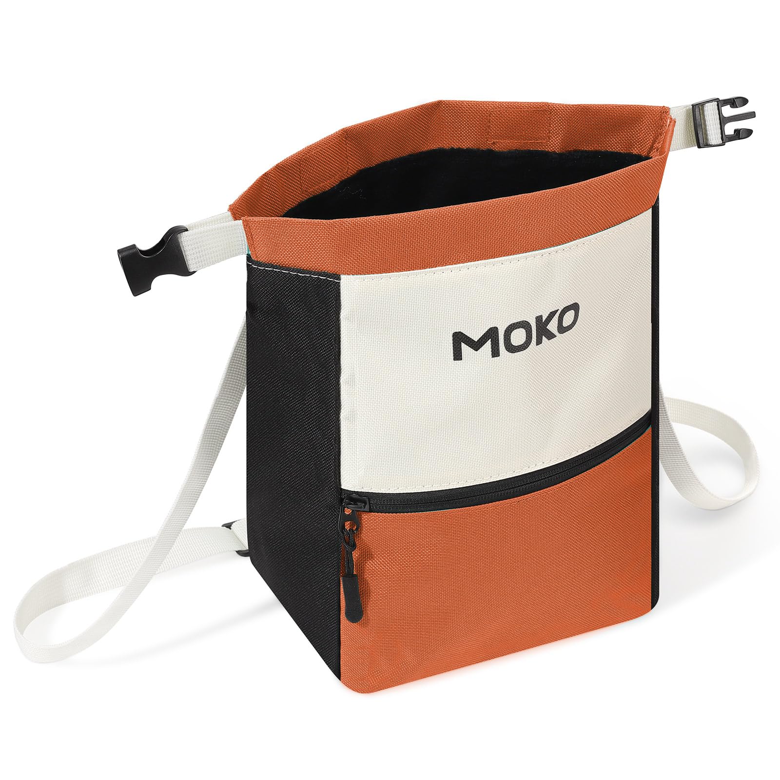 MoKo Large Capacity Rock Climbing Chalk Bag with Magnetic Snap & Zipper Pocket - Portable Chalk Bucket for Bouldering, Weightlifting, Gymnastics & Fitness Training - Ideal for Outdoor Climbing Gyms & Workout Sessions