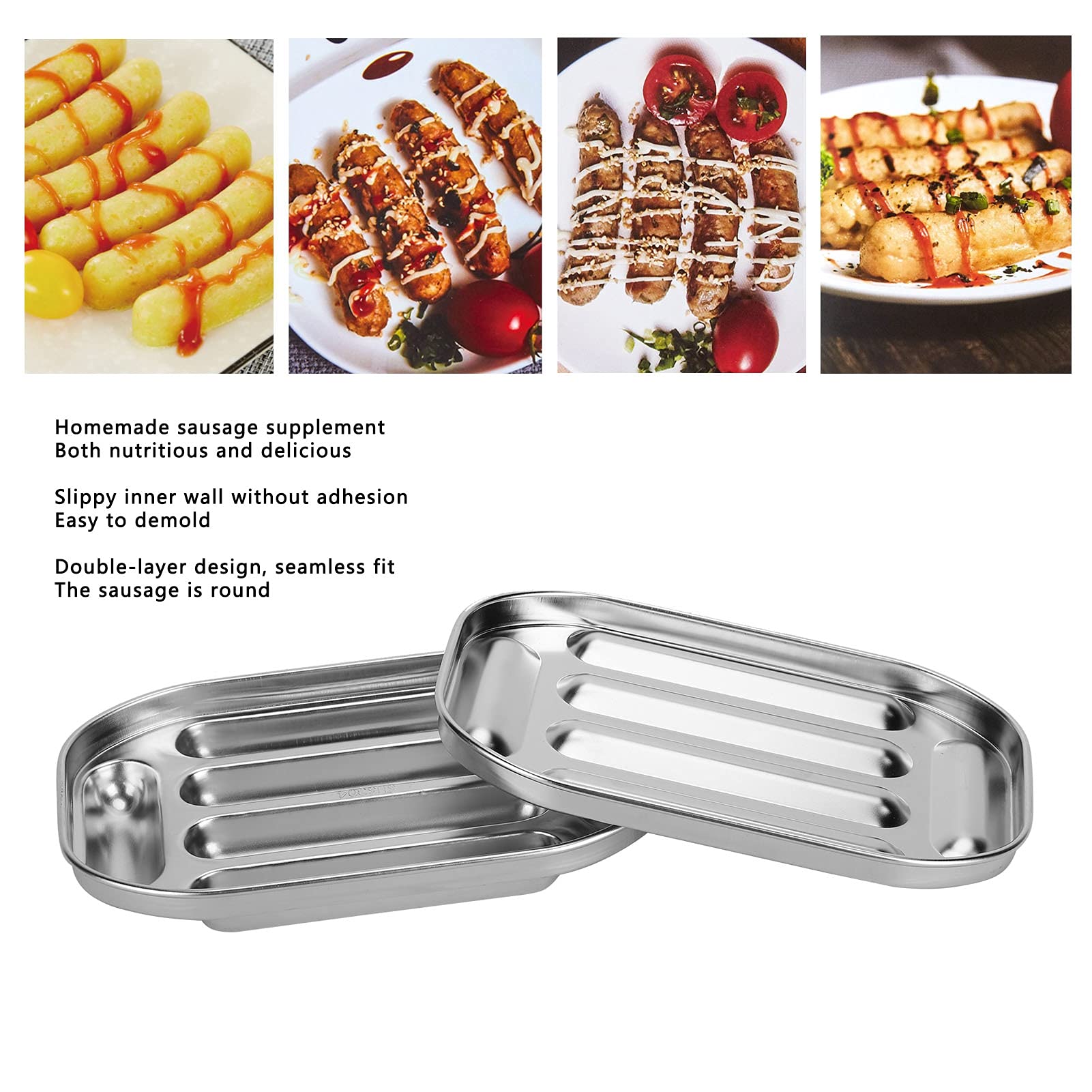 Non-Stick Sausage Mold - 6 Cavity Stainless Steel Baking Pan for Hot Dogs | Oven & Microwave Safe | Perfect for DIY Sausages, Burgers & Party Snacks