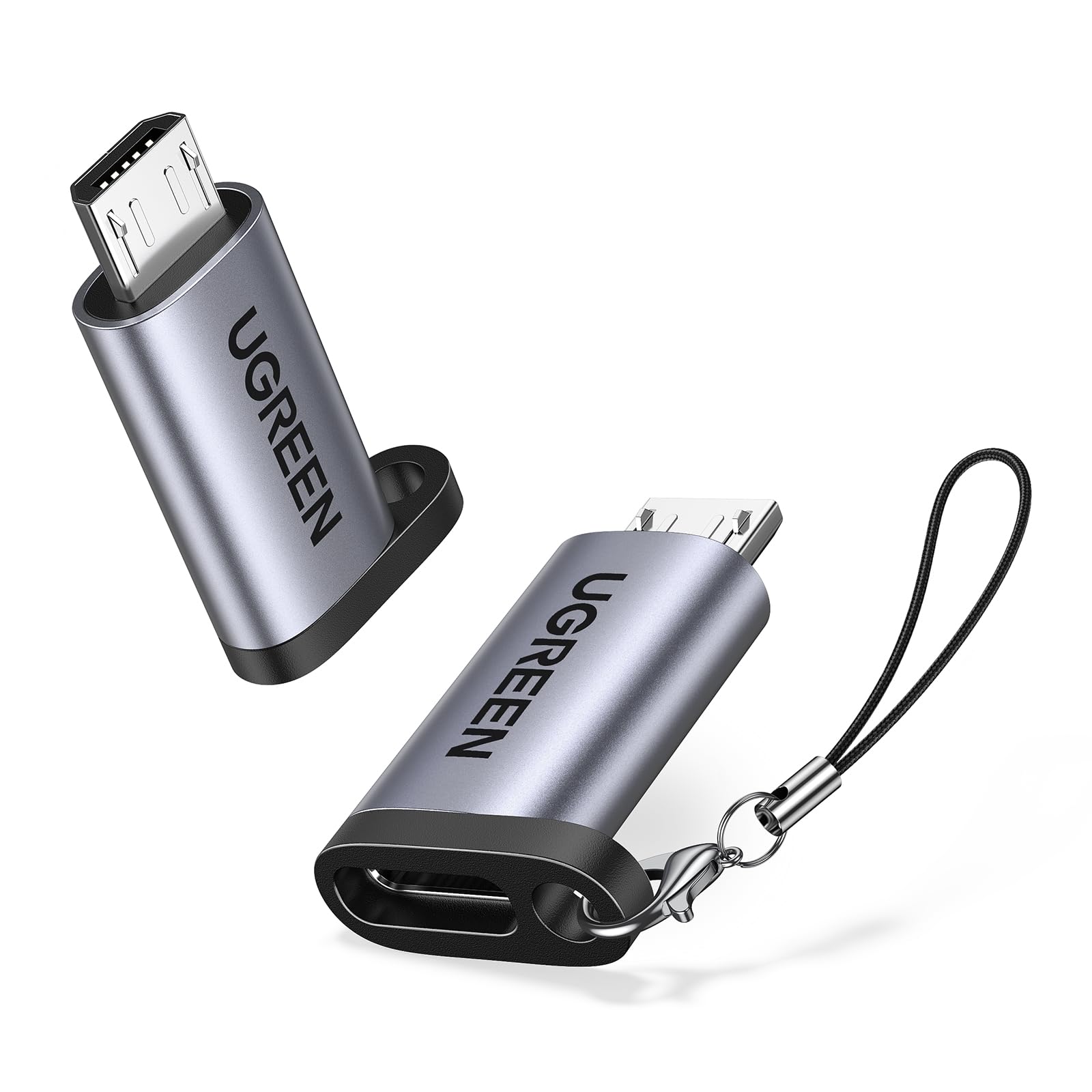 UGREEN Micro USB to USB C Adapter 2 Pack - Type C Female to Micro B Male Converter with QC 3.0 Fast Charging & High-Speed Data Transfer - Compatible with PS4, Xbox Controller, Speaker, Dash Cam, Huawei, Samsung Galaxy S7, Moto G5/E5 - Perfect for Gaming, Car Accessories & Mobile Devices