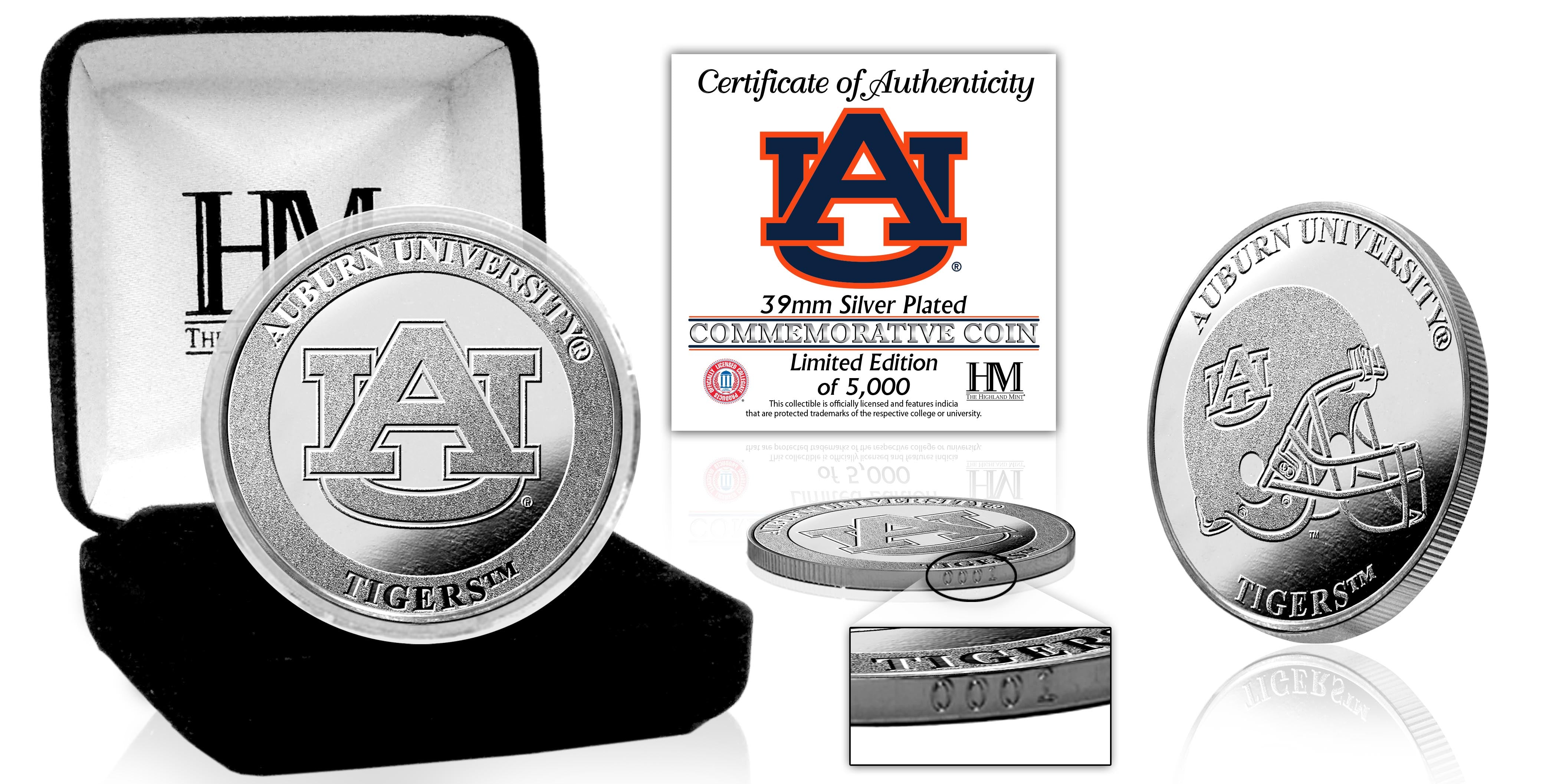 Auburn University Tigers Silver Mint Coin - Collectible Commemorative Coin for Auburn Fans, Alumni & Sports Memorabilia Collectors | Perfect for Gifts, Display & Auburn Tigers Merchandise Collection