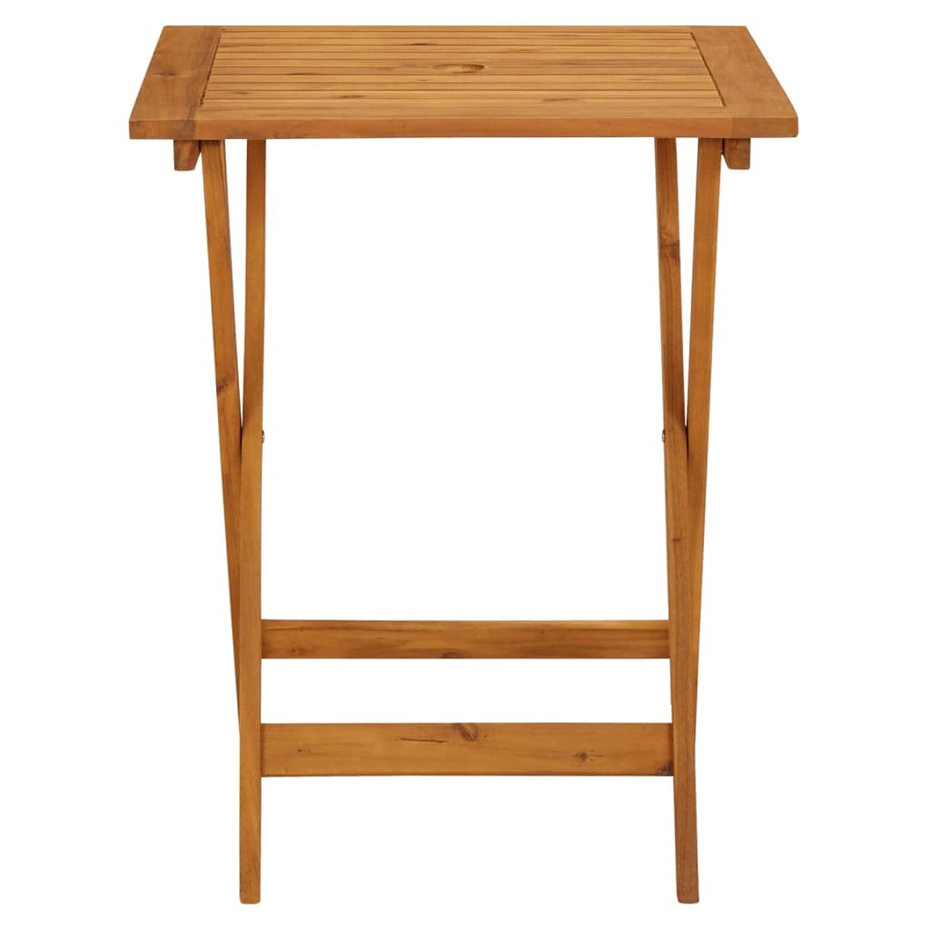 Portable Acacia Wood Folding Side Table 23.6x23.6x29.5 Inch - Outdoor Patio, Beach, Camping, Balcony & Garden Furniture - Perfect for BBQs, Picnics and Backyard Relaxation