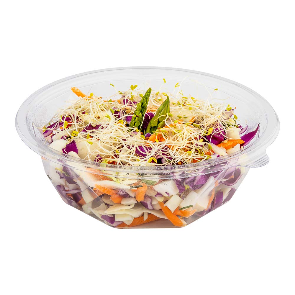 Restaurantware Basic Nature 16oz Clear PLA Plastic Salad Bowls - 500 Pack | Eco-Friendly Disposable Food Containers for Takeout, Meal Prep & Catering | BPA-Free, Microwave Safe (Lids Sold Separately)