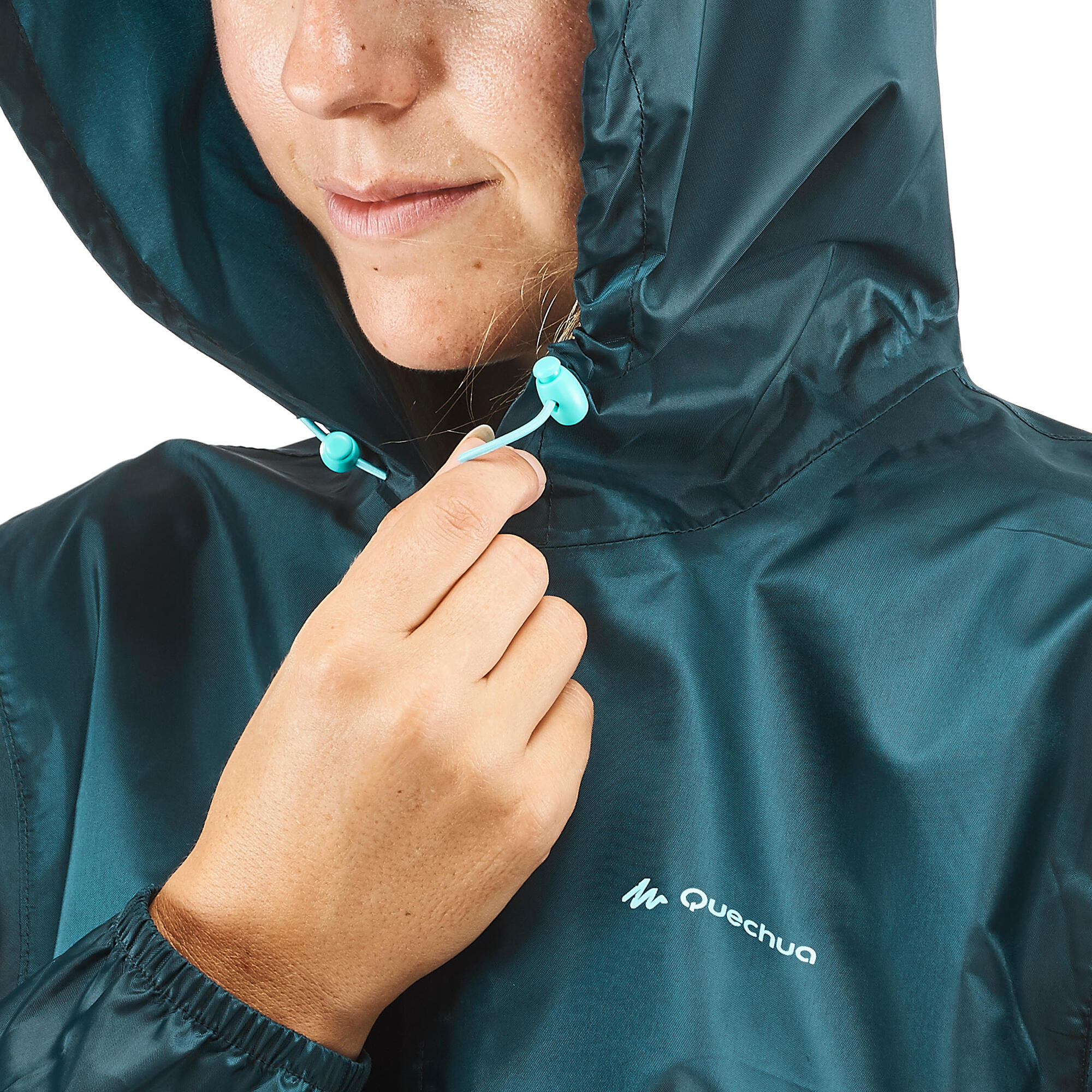 Quechua Women's Raincut 1 2 Windproof Waterproof Rain Jacket - Lightweight Hiking & Outdoor Waterproof Shell for Running, Camping, and Travel