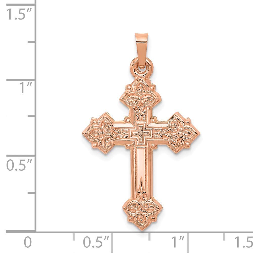 14K Rose Gold Cross Pendant for Women - Roy Rose Jewelry | Elegant Religious Necklace for Gifts, Baptism, Church & Everyday Wear