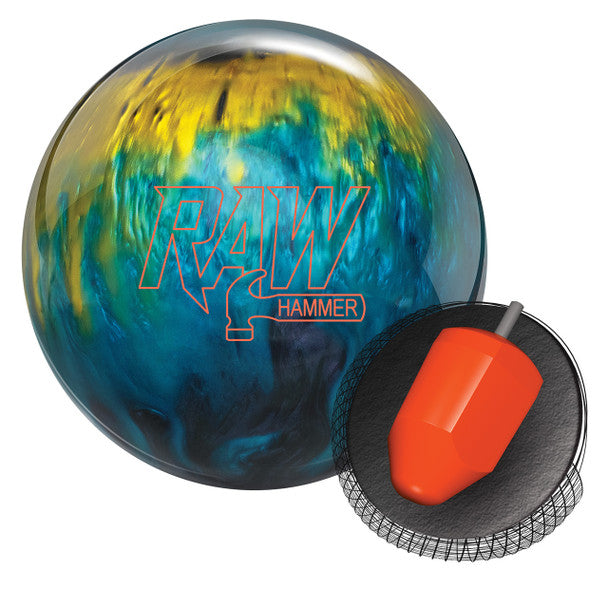 Hammer Raw Bowling Ball - Smoke, Blue & Gold Colors | High Performance for Strikes & Spares | Perfect for League Play & Tournaments