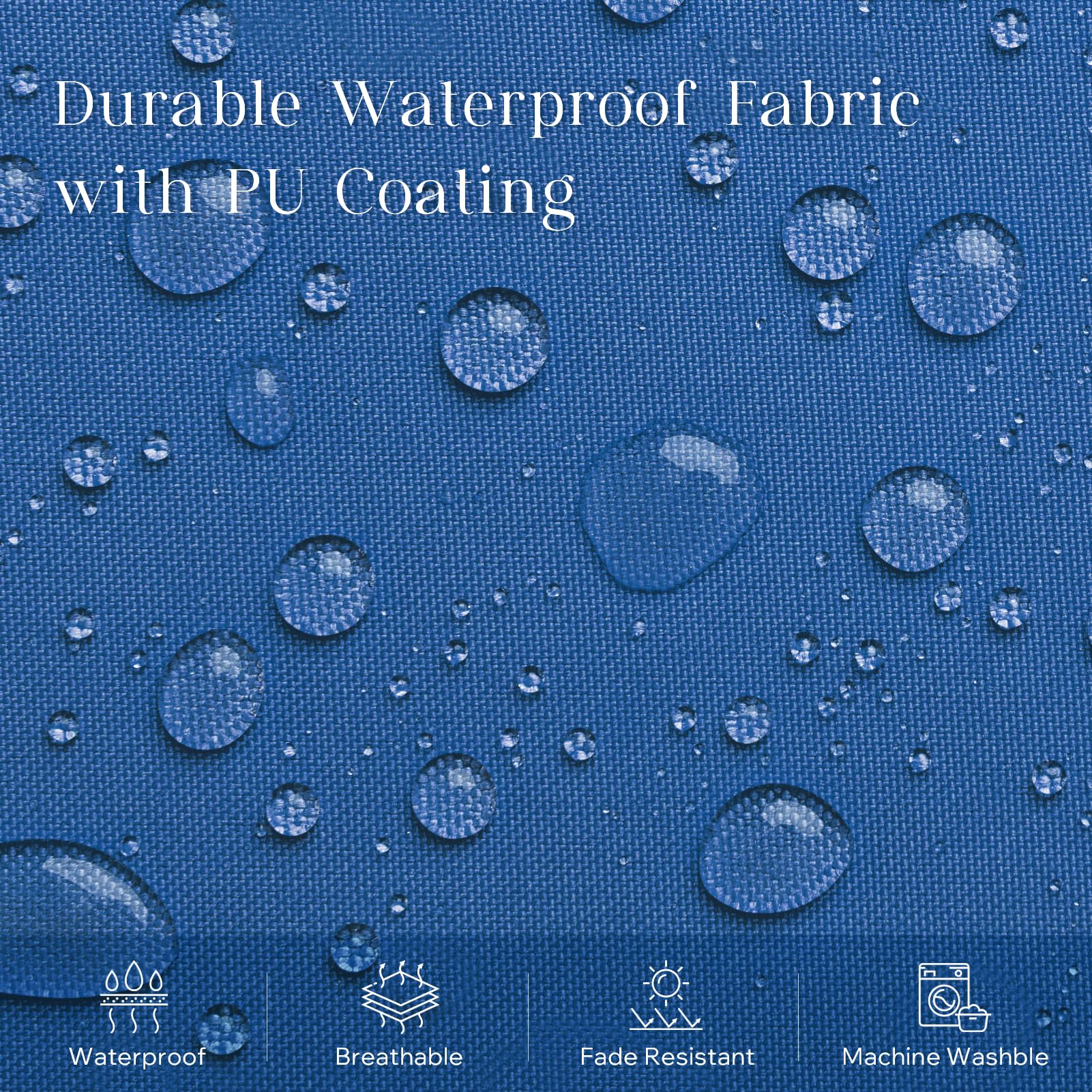 Premium Waterproof Outdoor Pillow Inserts (Pack of 4) - 18x18 Inch Dual-Use Decorative Throw Pillows for Patio, Couch, Tent & Camping - No Cover Needed - Vibrant Blue Cushion Stuffers