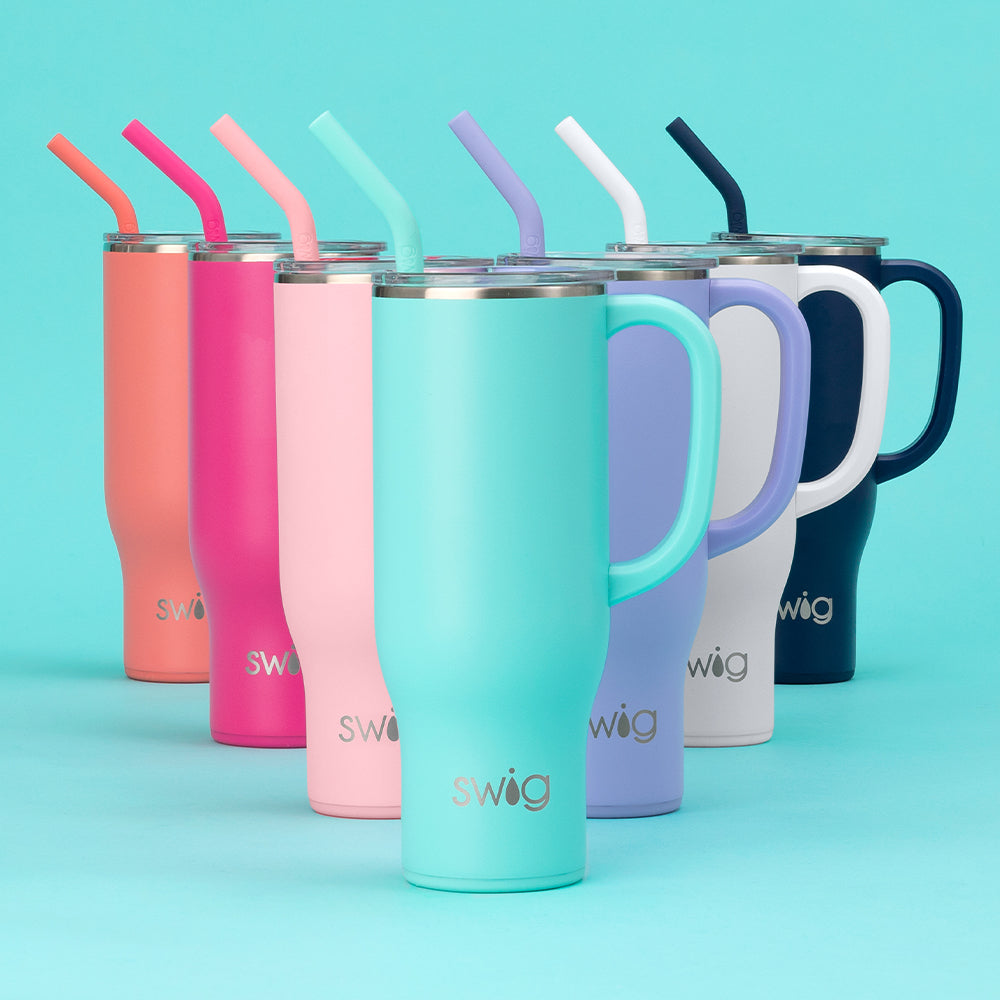 Blush Mega Mug 30oz - Large Insulated Coffee Cup with Lid & Handle - Perfect for Hot/Cold Drinks at Home, Office or Travel