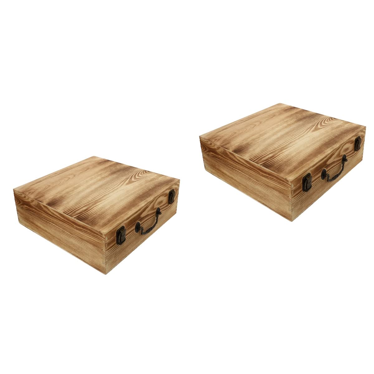 Antique Wooden Jewelry Box Set of 2 - Handcrafted Decorative Treasure Chest for Necklaces, Rings, Watches & Bracelets - Perfect for Wedding, Engagement Gifts & Vintage Home Decor (Color Restoring Ancient Ways)