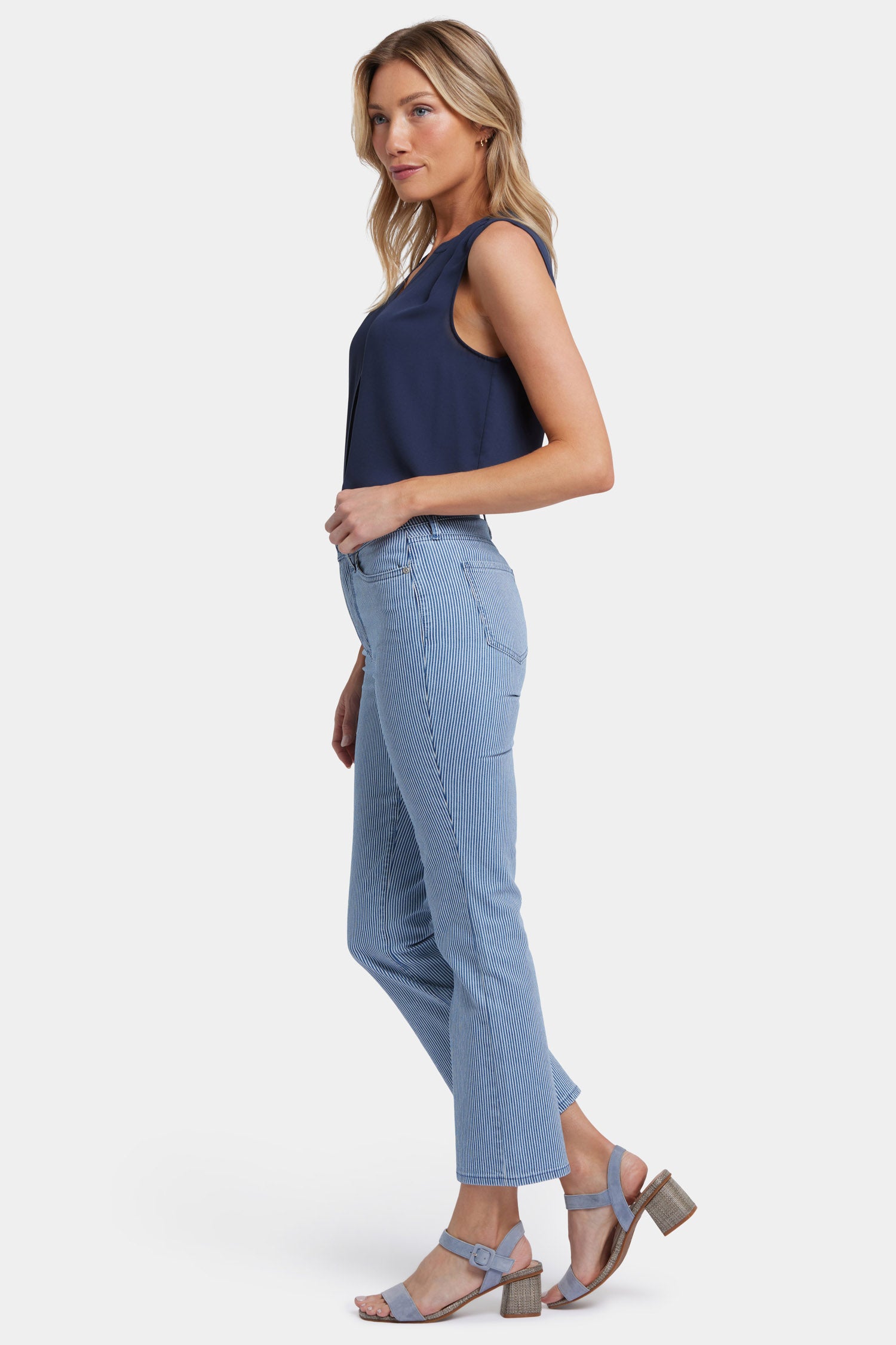 Billie Mini Bootcut Ankle Jeans - Women's High Waisted Stretch Denim Pants with Villa Vista Stripe | Perfect for Casual Outfits, Date Nights & Weekend Wear