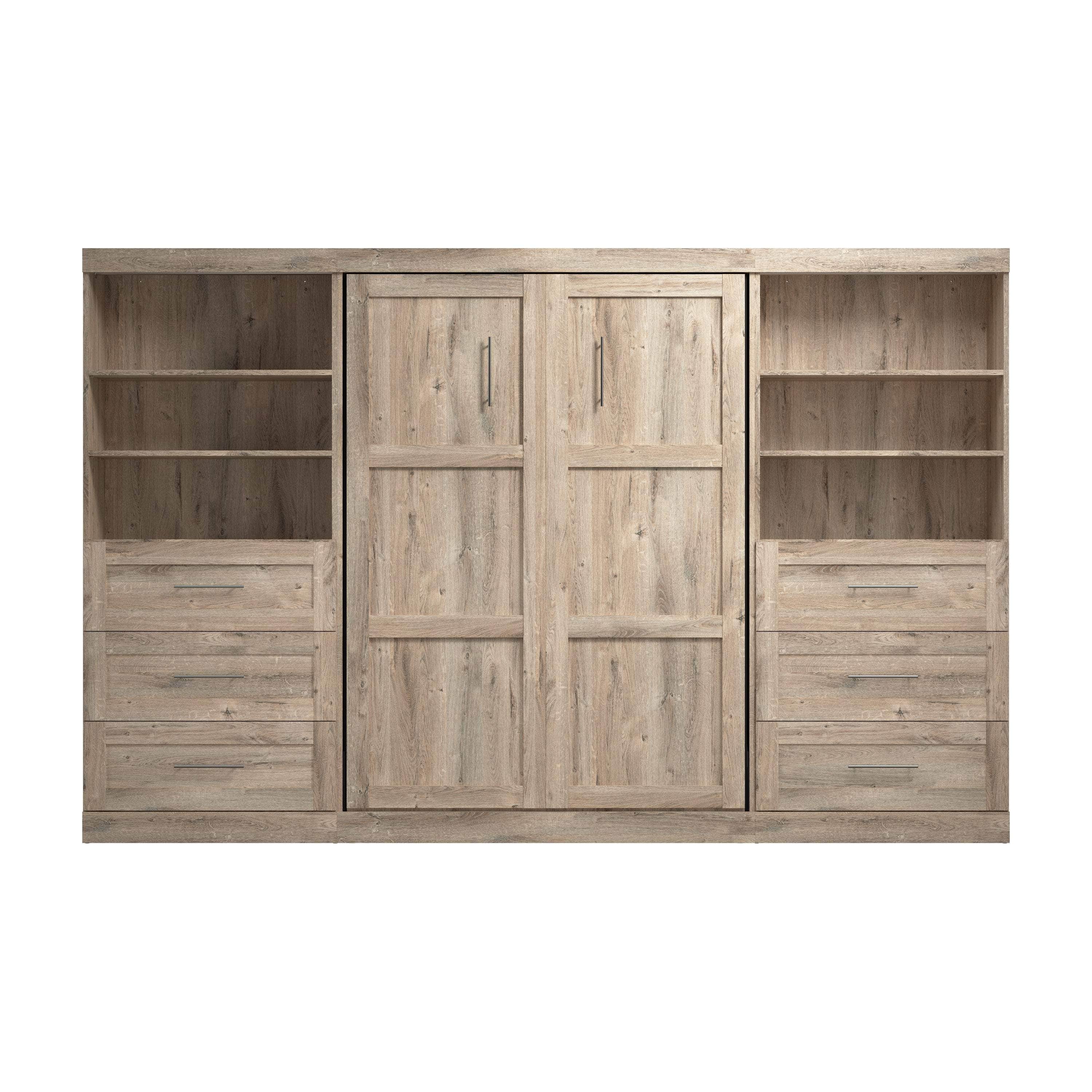 Pur Full Murphy Wall Bed with 2 Storage Units & Drawers (131