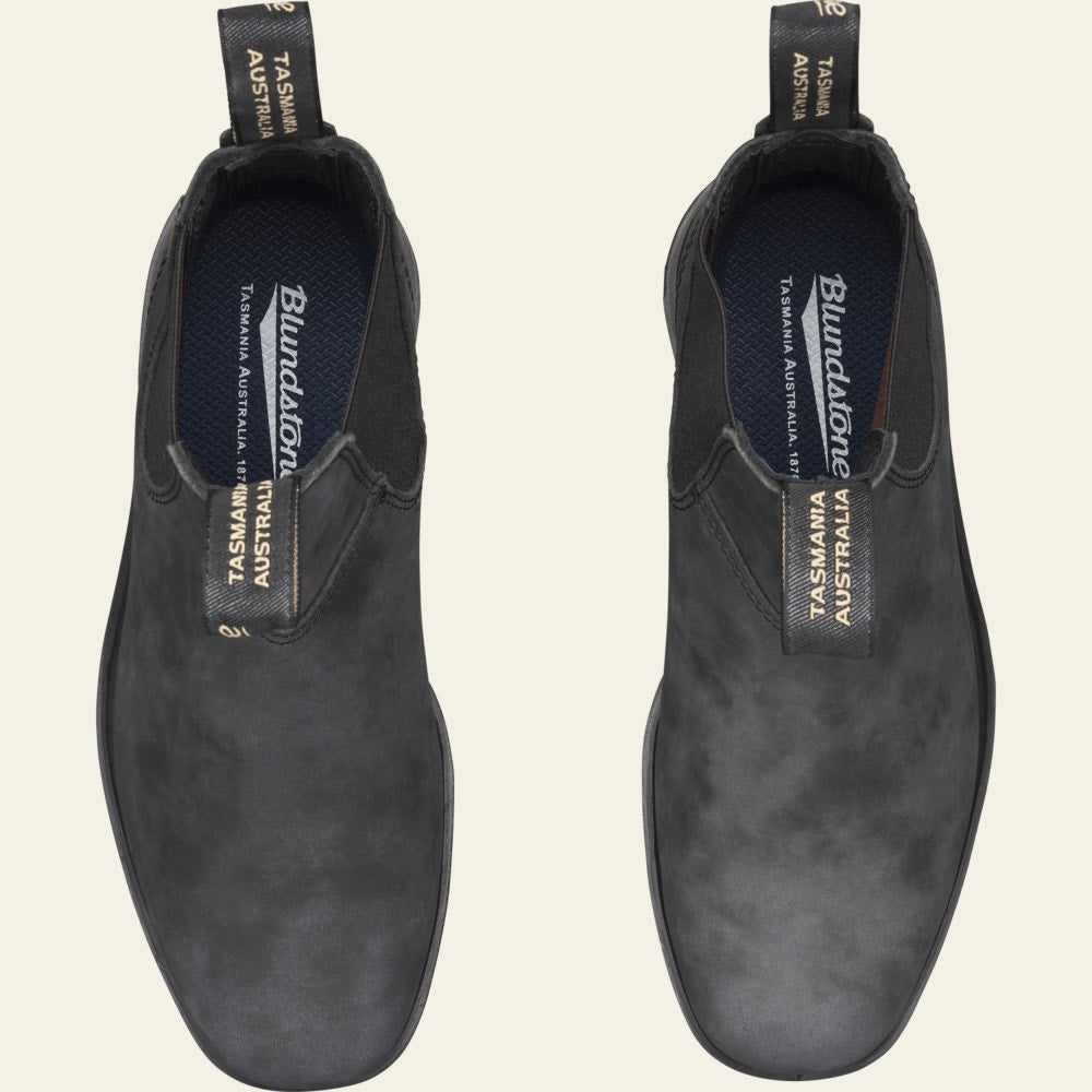 Blundstone 1308 Premium Leather Chelsea Boots for Men & Women - Rustic Black Waterproof Ankle Boots for Work, Hiking & Outdoor Activities