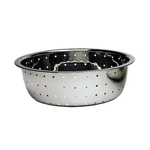 Stainless Steel Chinese Style Colander with Large Holes - 11 7/8 Inch Kitchen Strainer for Pasta, Vegetables & Fruits - Perfect for Asian Cooking, Salad Prep & Draining Noodles