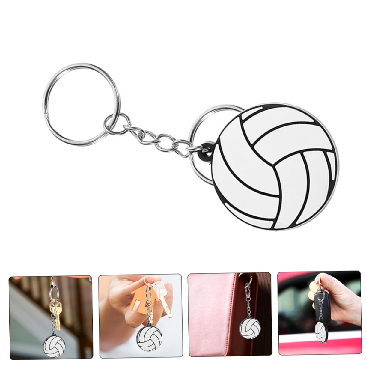 16pcs Volleyball Keychain Set - Small PVC Key Rings for Backpacks, Gifts & Sports Enthusiasts - Perfect for Volleyball Players, Coaches and Team Spirit Accessories