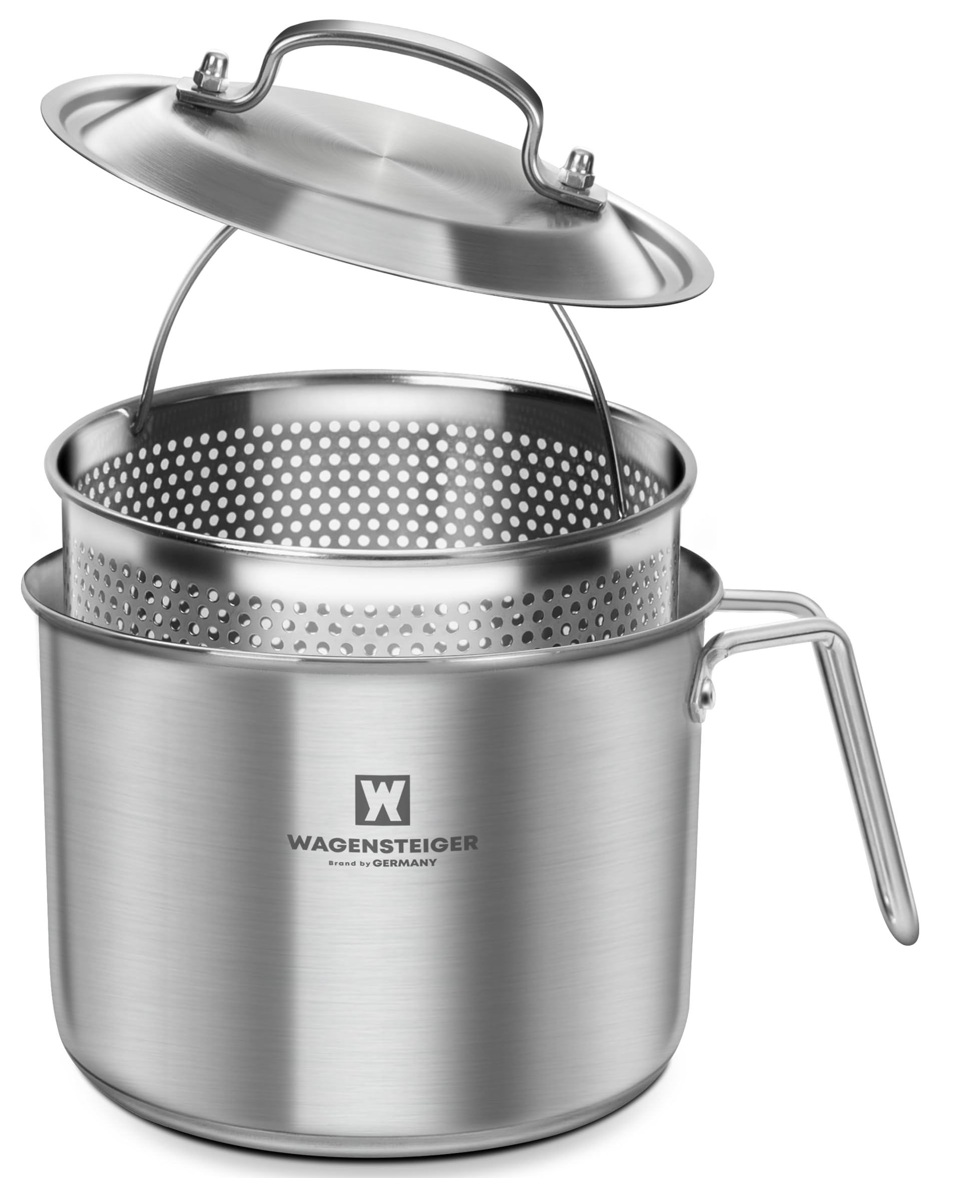 Premium Stainless Steel Steamer Pot with Perforated Basket - 2.3L (2.43Qt) Egg & Vegetable Cooker for Stovetop - Perfect for Pasta, Dumplings & Healthy Meals - Ideal for Singles, Couples & Small Families - Compact Kitchen Essential for Steam Cooking & Meal Prep