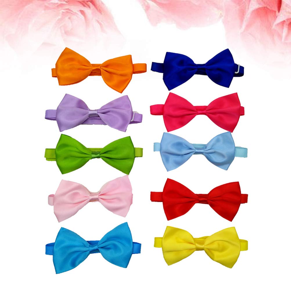 Balacoo 10pcs Adjustable Dog Collars with Bows - Handcrafted Pet Neck Decorations for Dogs & Cats - Perfect for Pet Parties, Photo Shoots & Daily Fashion Accessories