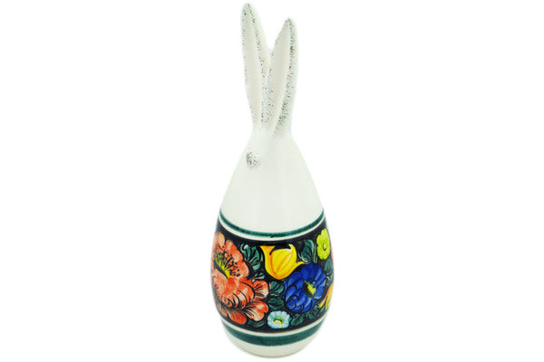 10 Pack Bunny Figurines - Cute Little Flower Patch Black Rabbit Decor for Easter, Spring Home Decor, Garden Ornaments & Table Centerpieces