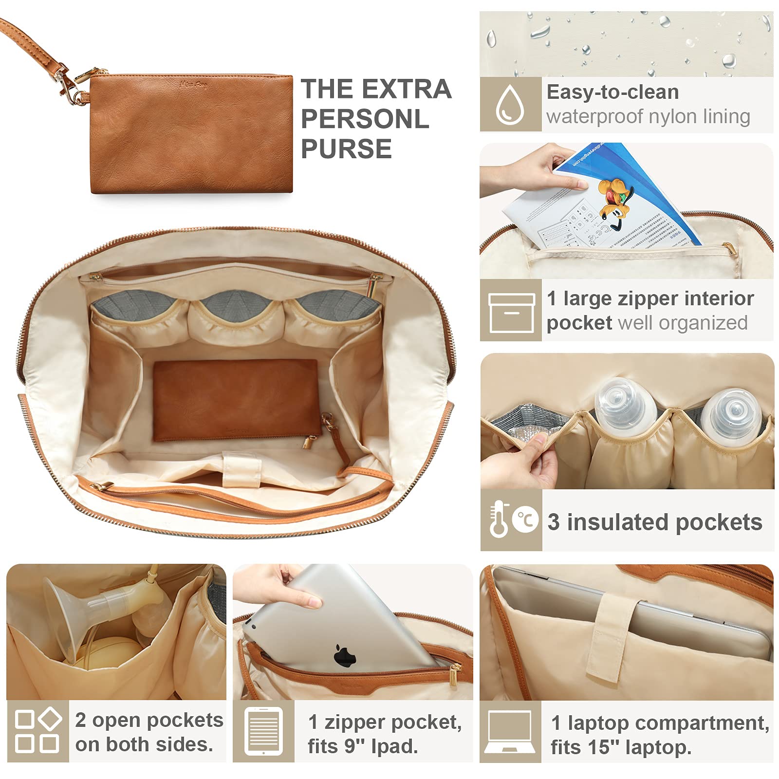 **Miss Fong Stylish & Functional Diaper Bag for Moms - Perfect for Travel, Daycare & On-the-Go Parenting**