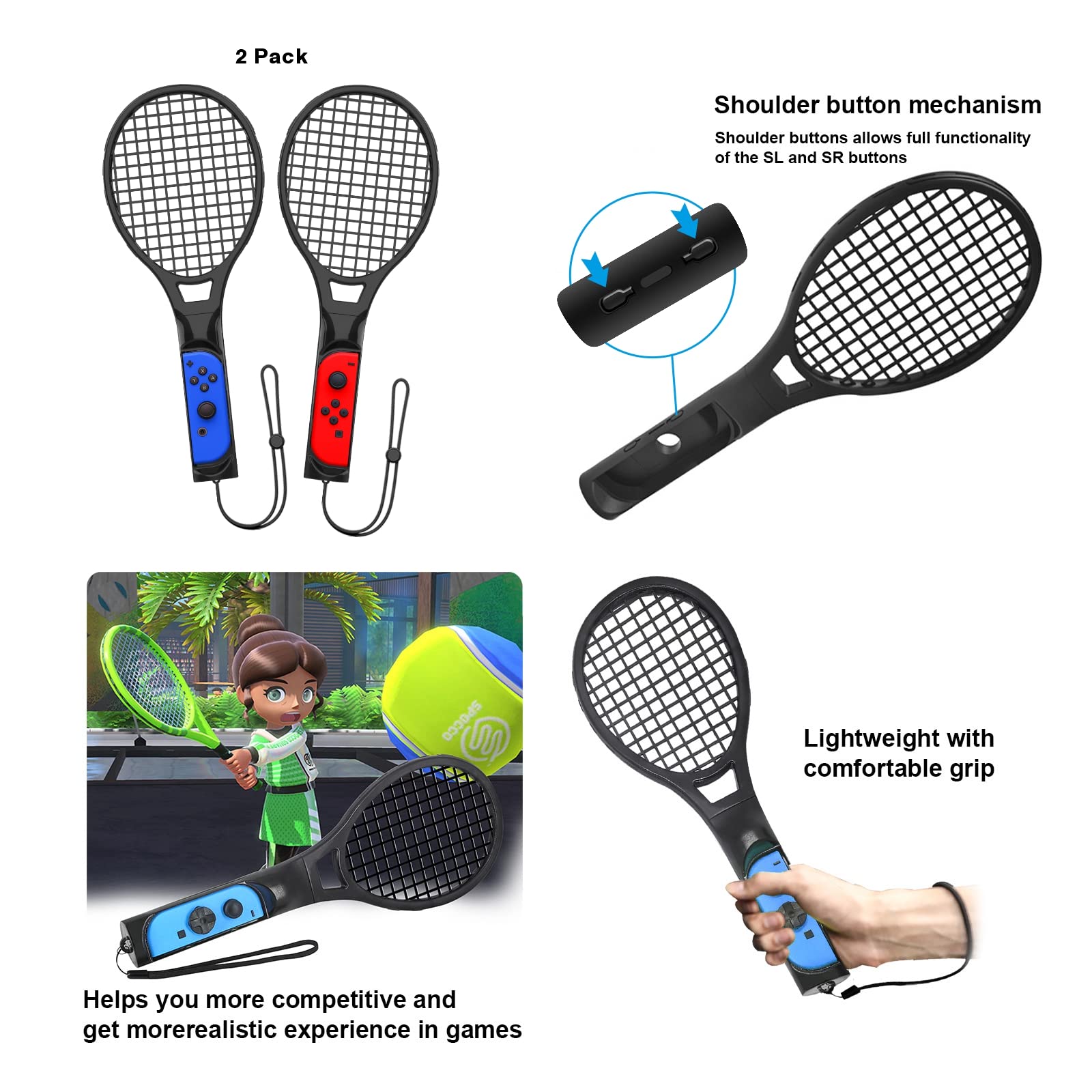 CODOGOY 11-in-1 Nintendo Switch Sports Accessories Bundle - Compatible with Switch & Switch OLED - Family Game Accessories Kit for Tennis, Bowling, Soccer & More - Perfect for Party Games & Family Fun Nights