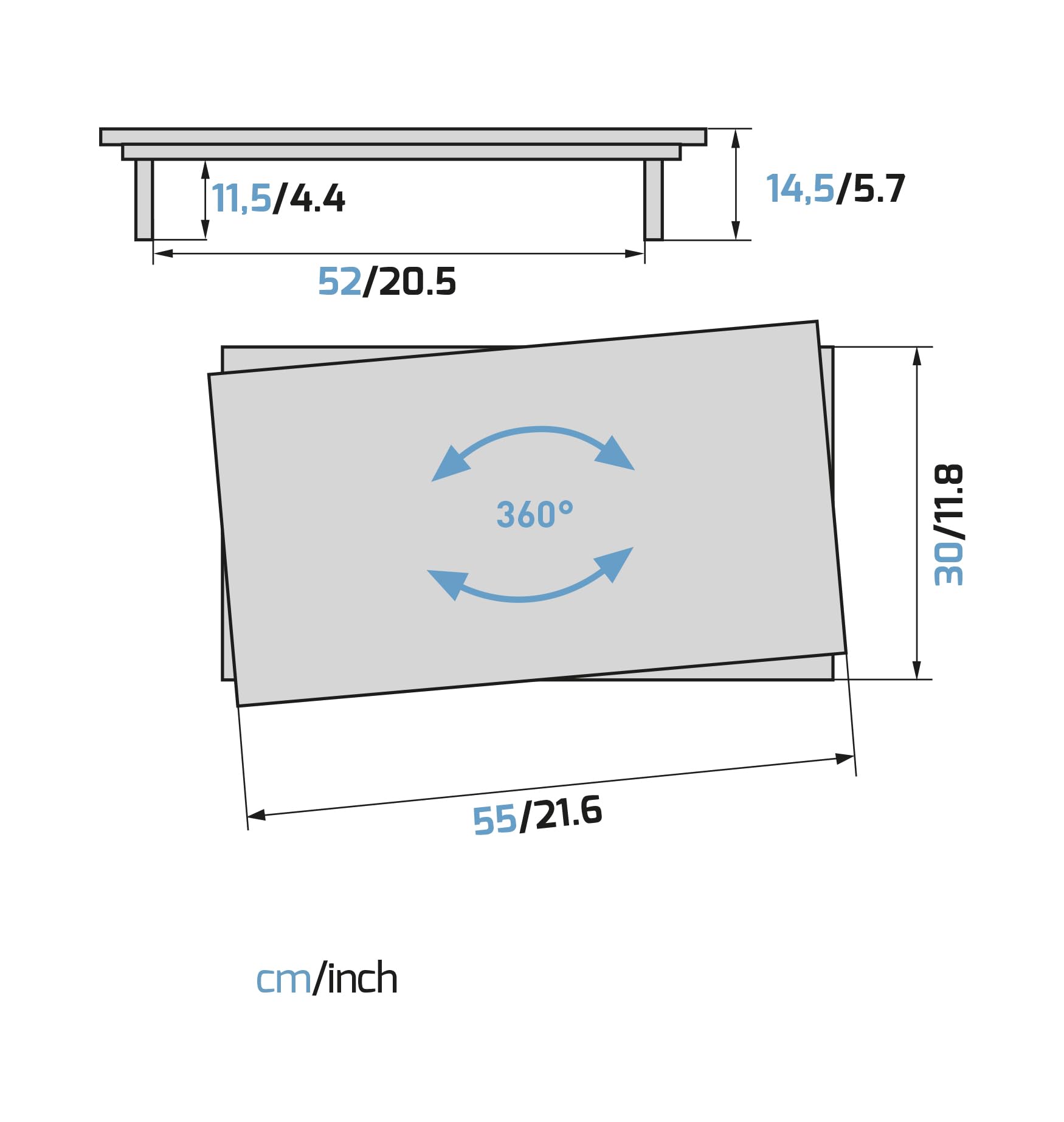 Meliconi Space LCD M Swivel TV and PC Monitor Stand, Black - Perfect for Home Office, Gaming, and Workspace Setup