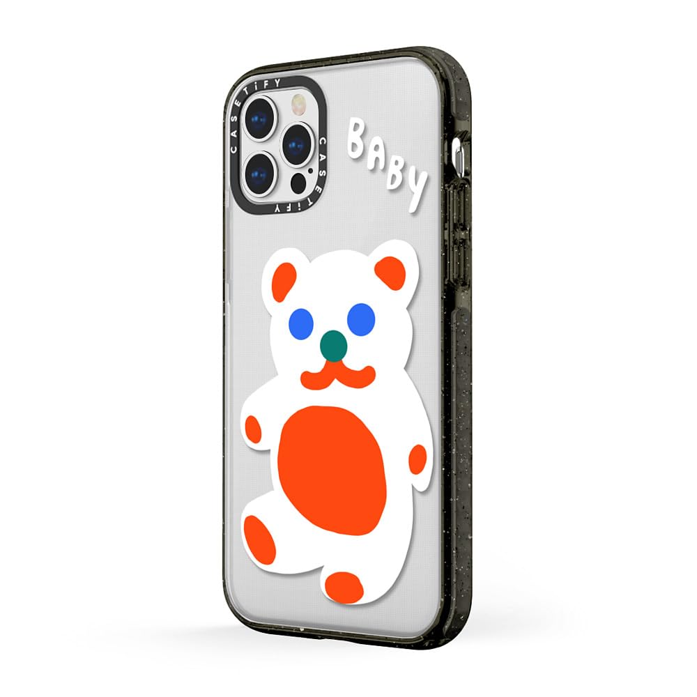 CASETiFY Impact Case for iPhone 12 & iPhone 12 Pro - Baby Bear Design by Katie Benn - Clear Black Protective Phone Cover - Perfect for Everyday Use & Gift Giving