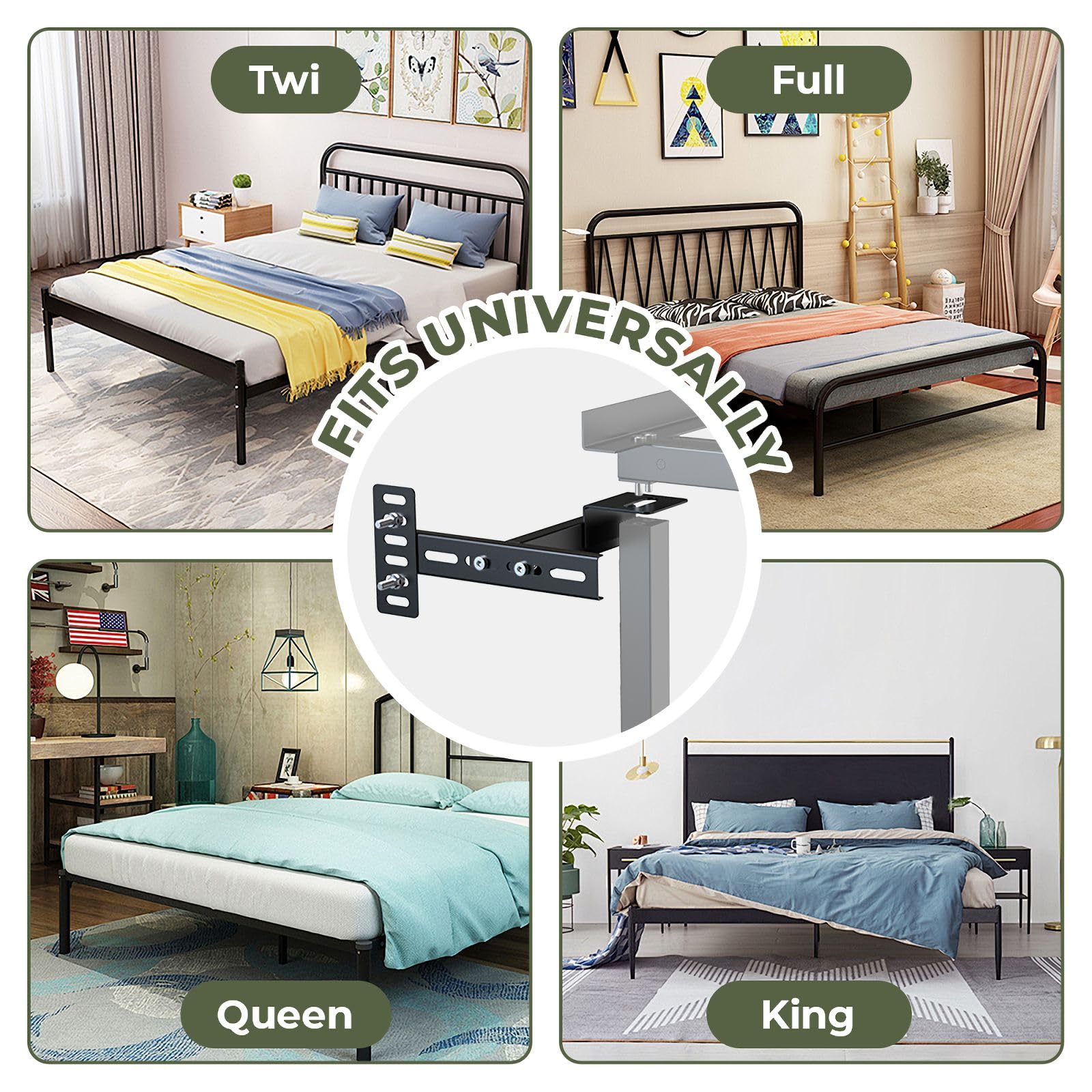 Universal Headboard Brackets for Adjustable Bed Base - Heavy Duty Steel Mounting Kit for Twin/King/Queen/Full Size Bed Frames - Easy Installation & Customization - Perfect for Platform Beds, Adjustable Beds and DIY Bedroom Projects