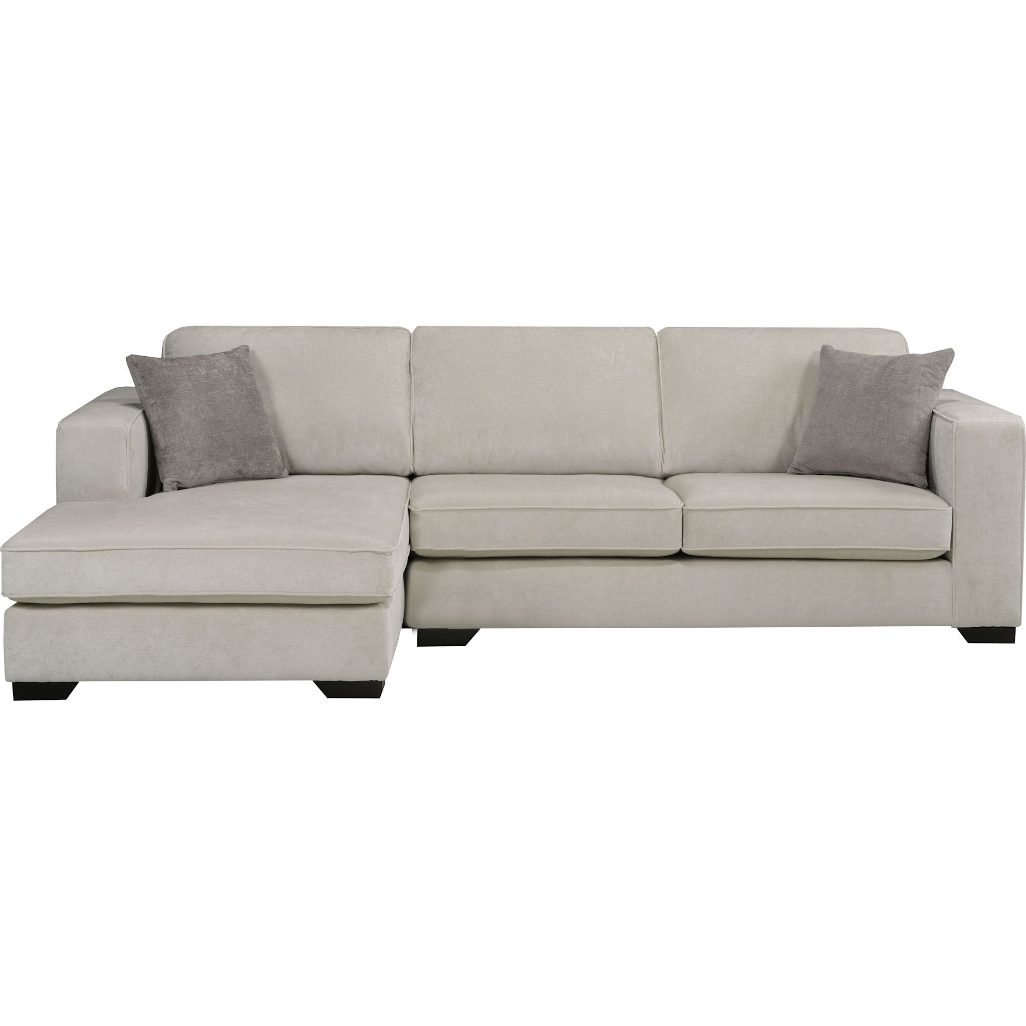Amber 2-Piece Sectional Sofa with Chaise Lounge in Cream | Modern L-Shaped Living Room Furniture for Small Spaces | Perfect for Apartments, Condos & Family Gatherings