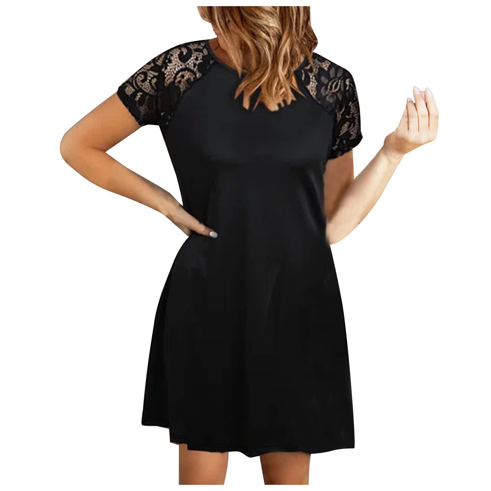 YDKZYMD Women's Summer Casual Short Sleeve Maxi Dress with Empire Waist - Plus Size Flowy Beach Dress for Vacation, Party & Everyday Wear