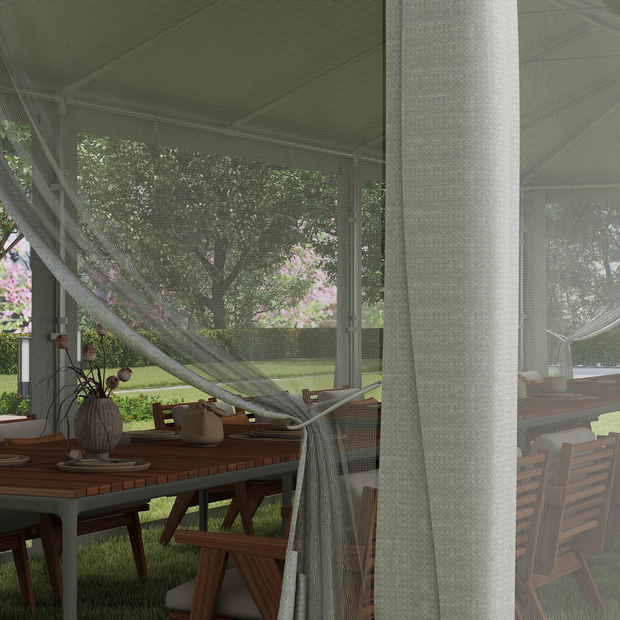Outsunny 10' x 28' White Party Tent with Removable Sidewalls - Waterproof Outdoor Wedding Canopy, Gazebo & Shade Shelter for Events, BBQs, Picnics, Backyard Gatherings & Camping