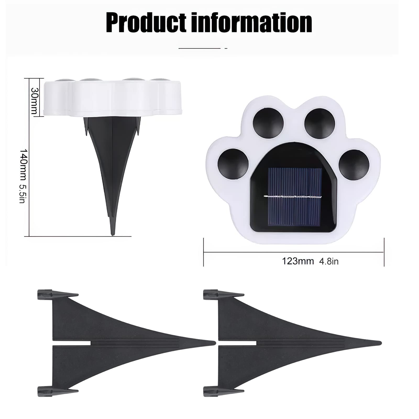4Pack Solar Paw Lights - Waterproof Color Changing for Garden & Path