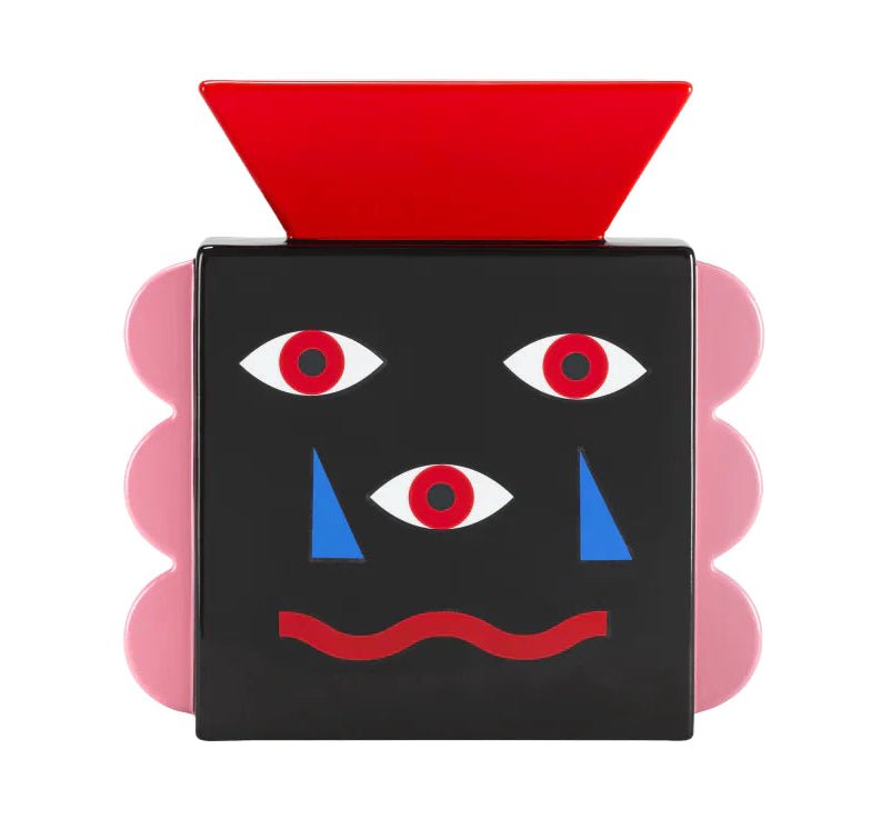 Qeeboo Oggian Elegant Face Vase - Modern Home Decor for Living Room, Bedroom & Office | Unique Ceramic Flower Vase for Interior Design