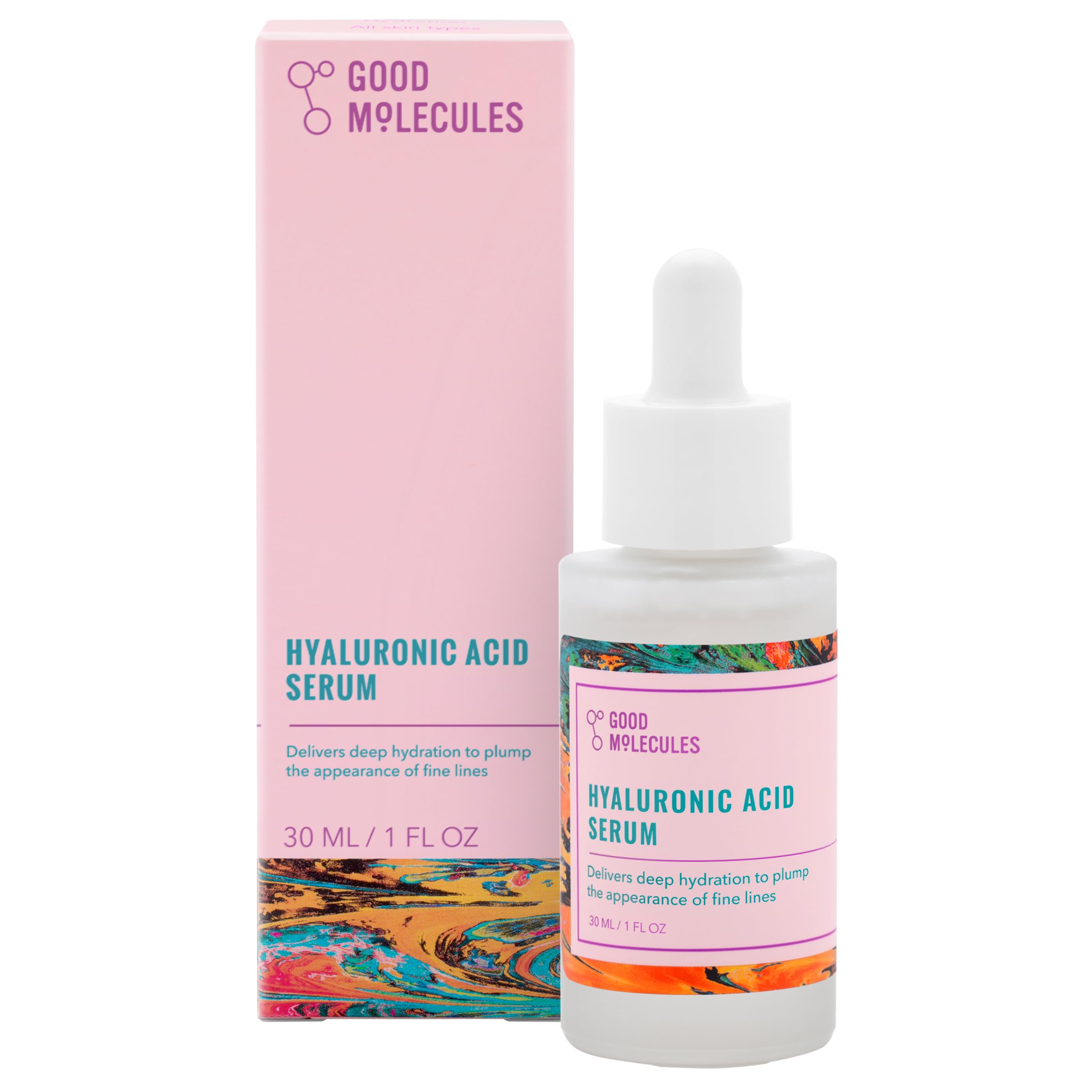 Good Molecules Hyaluronic Acid Serum - Hydrating 1% HA Face Serum for Dry Skin, Anti-Aging & Plumping, Water-Based Non-Greasy Formula | Day & Night Moisturizer for Glowing Skin
