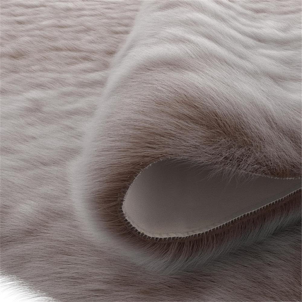 Abacasa Gloss Brown Acrylic Faux Fur Area Rug - Soft Plush Shaggy Carpet for Living Room, Bedroom & Nursery - 5x7 Feet Cozy Home Decor
