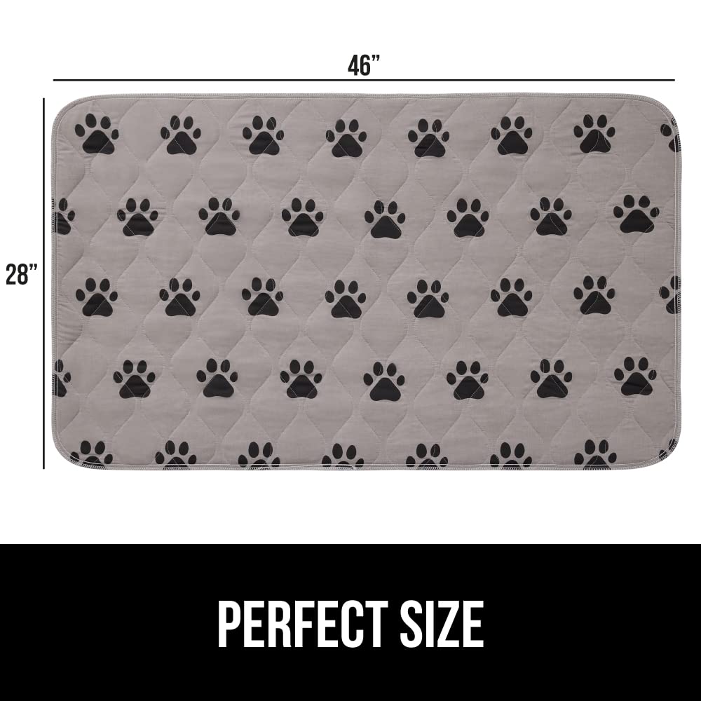 Gorilla Grip Washable Puppy Training Pads, 2-Pack 46x28 Inch Slip-Resistant Dog Crate Mat, Waterproof Reusable Pet Pee Pad for Puppy Playpen & Housebreaking - Protects Sofa, Furniture & Floors from Accidents - Ideal for Crate Training, Senior Dogs & Incontinent Pets