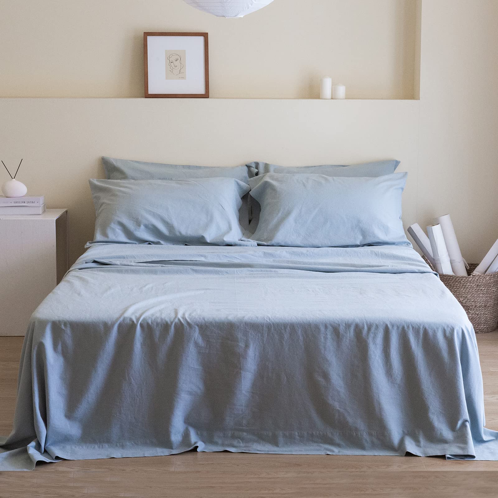 Premium Belgian Linen Sheet Set - 6 Piece (King Size) with 16