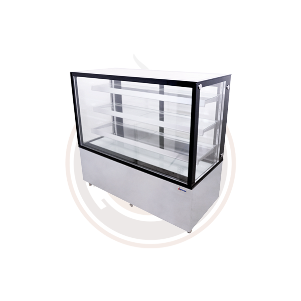 Omcan Commercial Square Glass Refrigerated Display Case - 4 Sizes (44382/44383/44384/44505) - Perfect for Bakeries, Delis, Cafes & Retail Stores