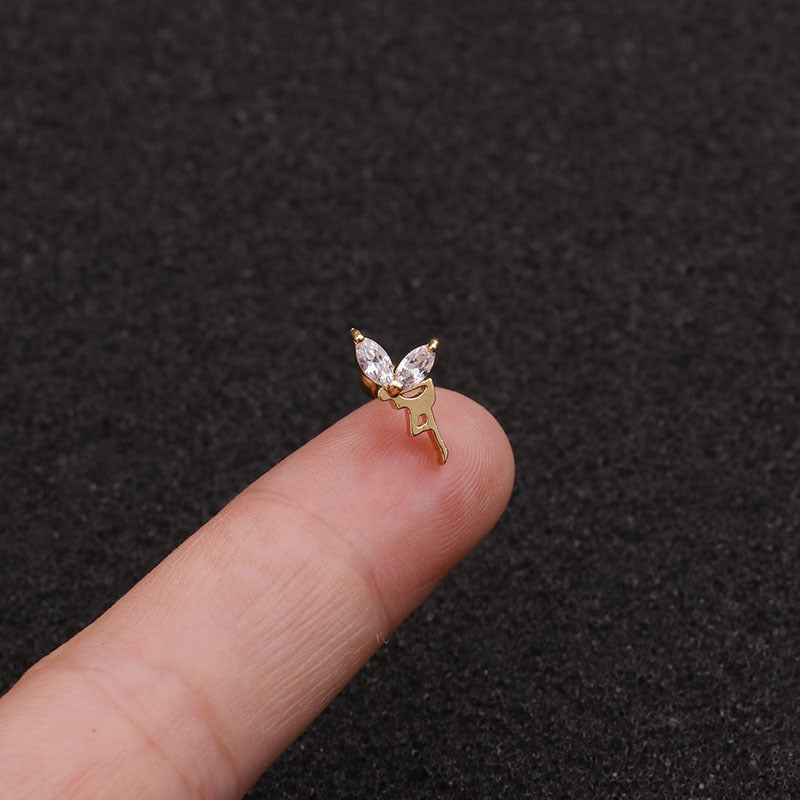 20G Cartilage Tiny Stud Earrings, Half Butterfly Stud Earrings for Women | HSPJ1947 | Perfect for Daily Wear, Parties & Gifts