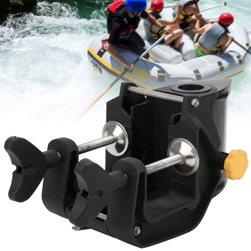 **Black Outboard Motor Bracket - Heavy Duty Electric Thruster Mount for Boats & Kayaks - Perfect for Marine Engine Auxiliary Support & Water Sports**