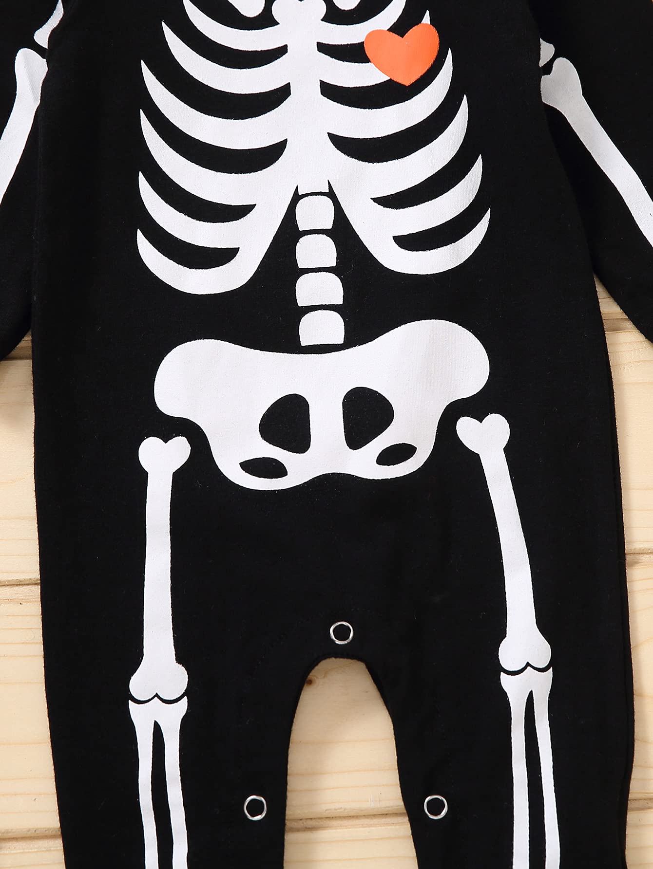 Baby Halloween Costume Skeleton Romper Jumpsuit with Hat - Newborn Boy Girl Skull Outfit for Halloween Parties & Photo Shoots