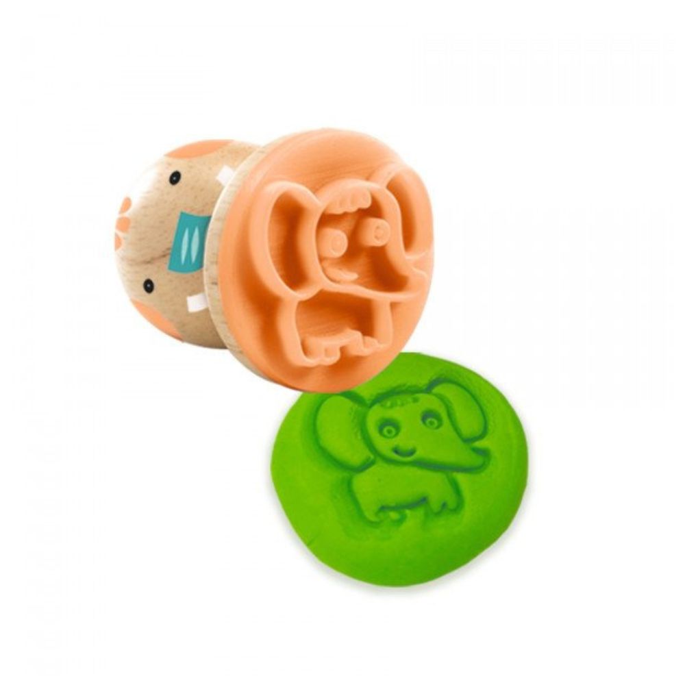Djeco Myplastistamps Play Dough Stamps Set - 18+ Months - Creative Clay Stamps for Kids - Perfect for Arts & Crafts, Sensory Play & Early Learning Activities