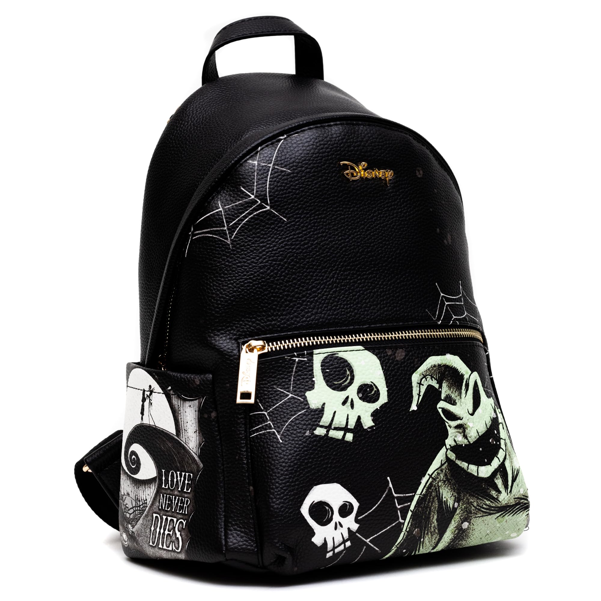 Disney Nightmare Before Christmas Oogie Boogie 12 Inch Vegan Leather Mini Backpack for Women & Teens - Halloween Cosplay, Theme Park Accessory, Anime Convention Bag