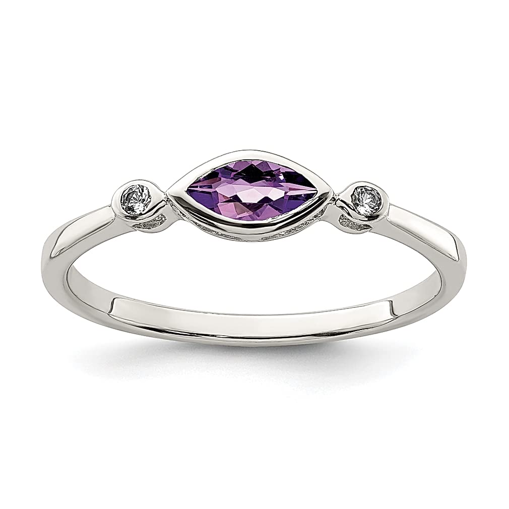 925 Silver Amethyst & Topaz Ring for Women - Elegant Jewelry Gift for Her