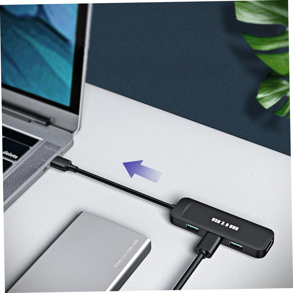 Gadpiparty 4-Port Ultra-Slim USB 2.0 Hub - Portable USB Splitter Adapter for Laptop, PC, Mac - Data Transfer & Charging Station - Perfect for Home Office, Travel, and Multi-Device Connectivity