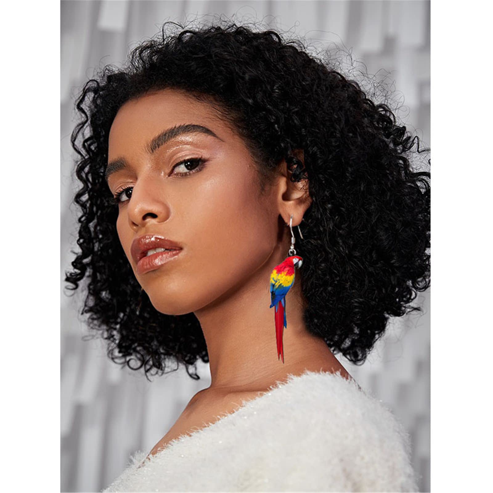MALOYANVE Acrylic Bird Earrings for Women - Colorful Elegant Long-tailed Parakeet, Parrot & Hummingbird Dangle Drop Jewelry | Animal-Themed Gift for Bird Lovers | Perfect for Parties, Weddings & Everyday Wear