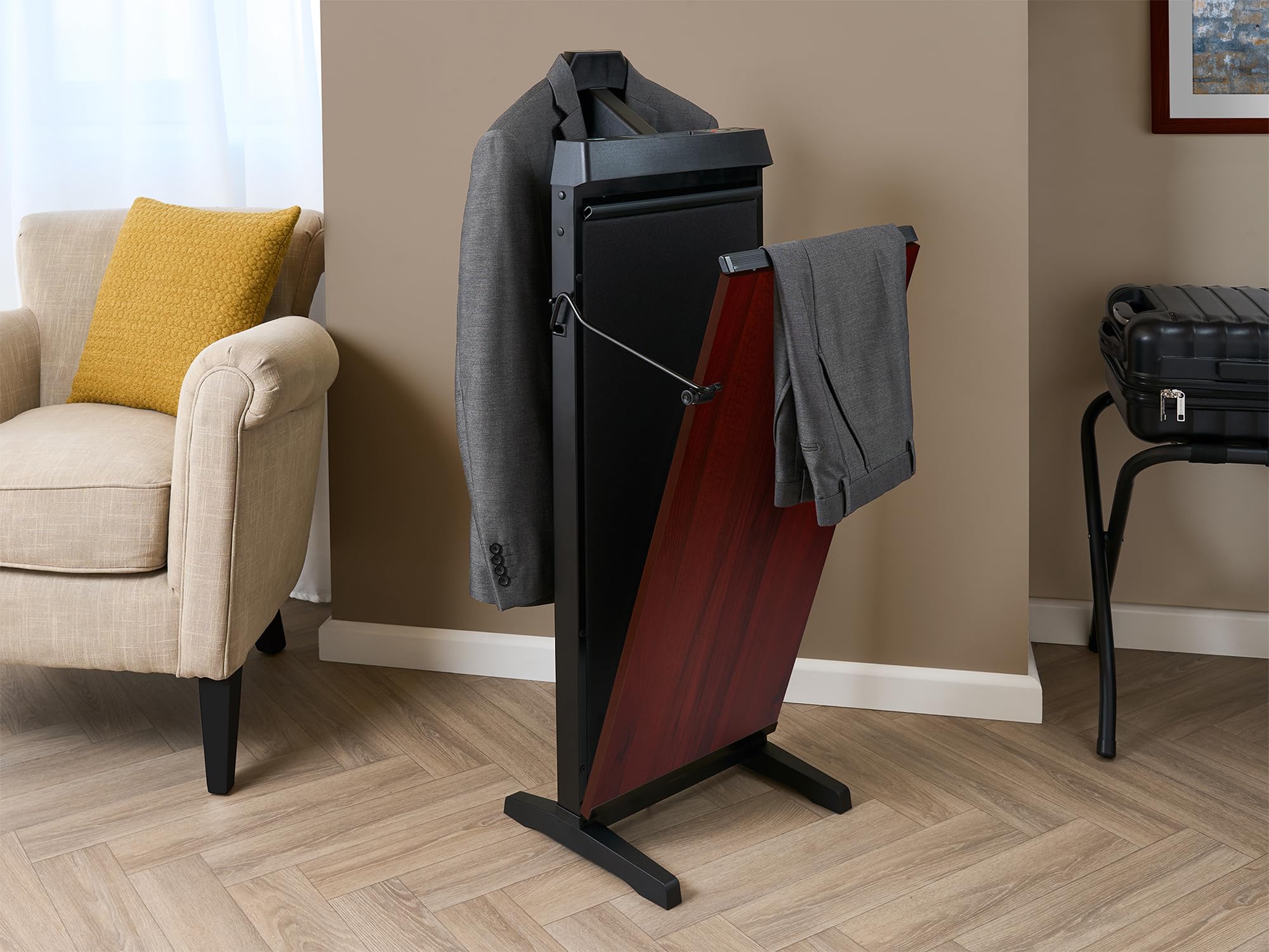 Corby 4400 Pants Press in Mahogany - Professional Steam Ironing Machine for Trousers & Dress Pants - Perfect for Home, Laundry Business & Tailor Shop Use