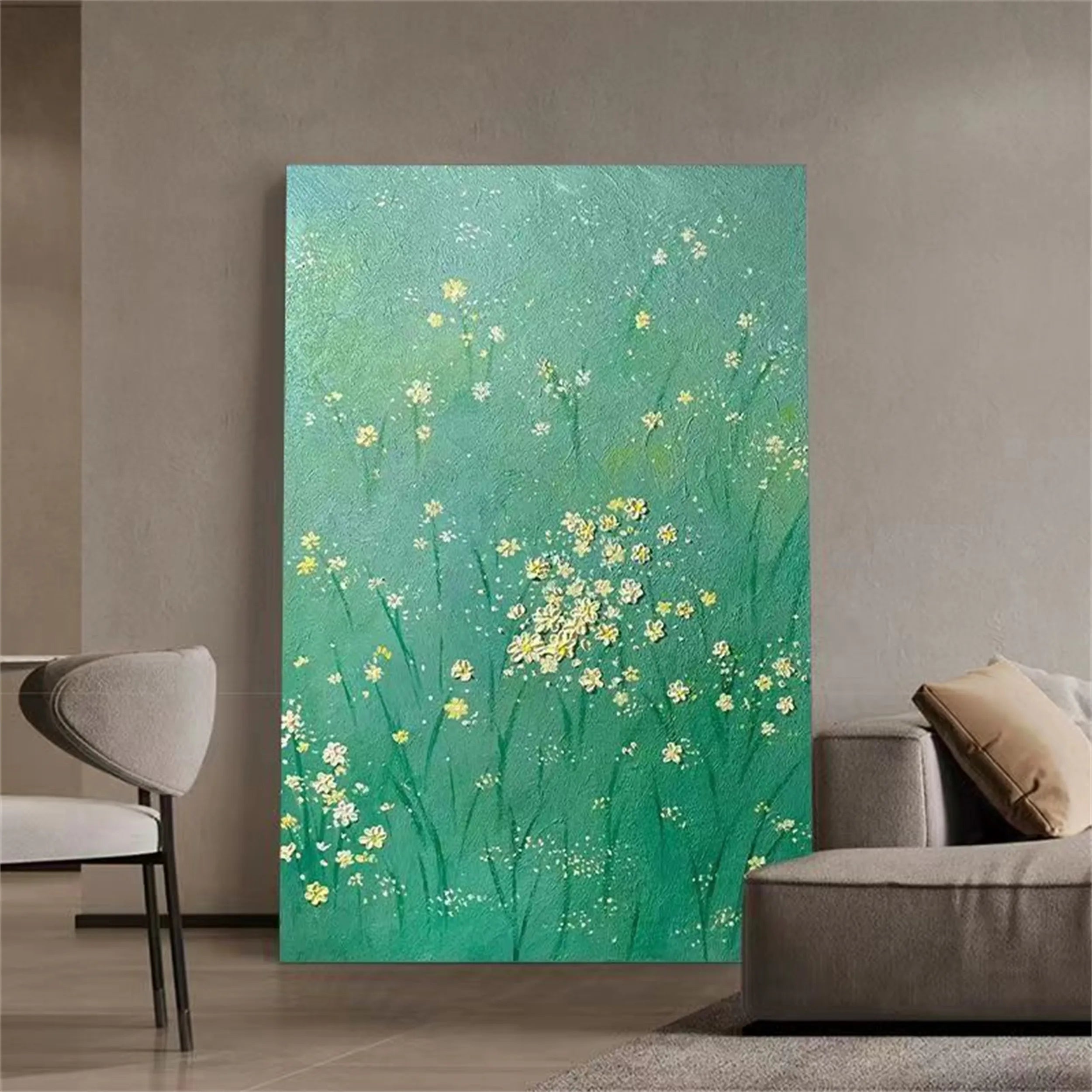Flower and Tree Painting #FT059 - Handmade Canvas Wall Art for Home & Office Decor | Perfect for Living Room, Bedroom, or Gift