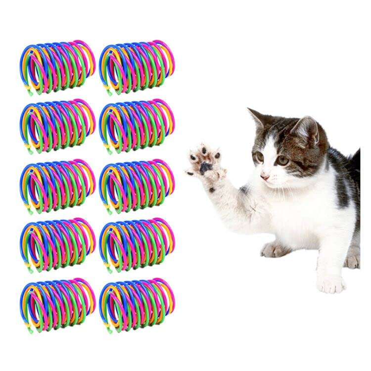 Andiker 32pcs Colorful Durable Cat Spring Toys for Indoor Cats - Interactive Kitten Toys for Swatting, Biting & Hunting - Relieve Boredom & Anxiety - Perfect for Playtime, Exercise & Mental Stimulation