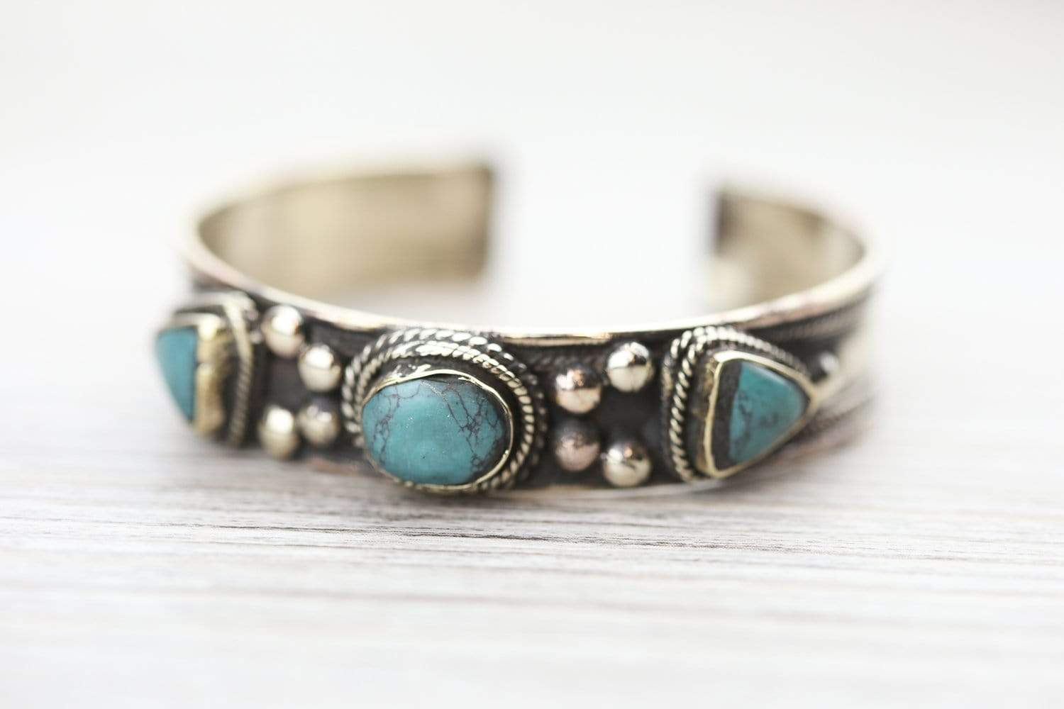 Authentic Himalayan Cuff Bracelet - Handmade Tibetan Silver Bangle for Women - Boho Ethnic Jewelry Gift for Yoga, Meditation & Festival Wear