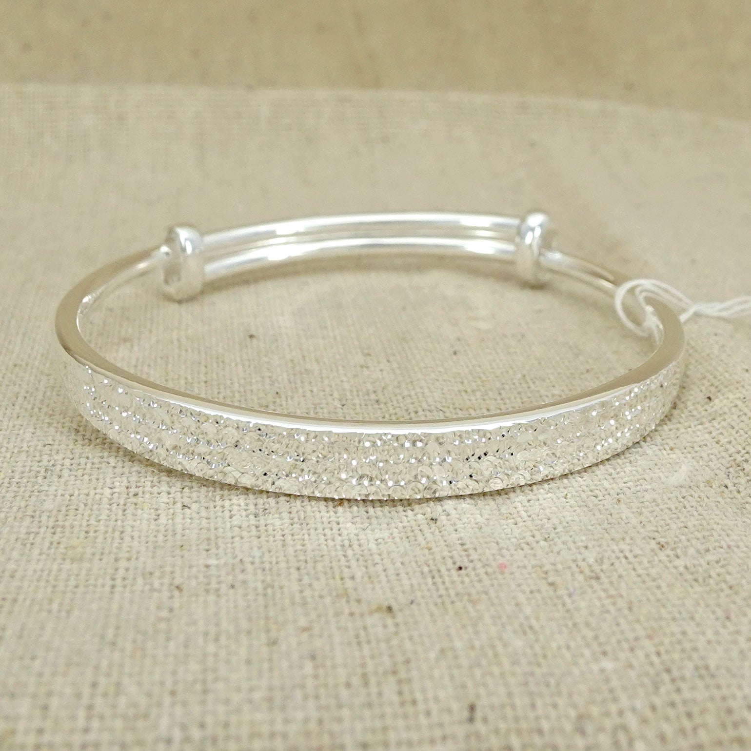 Sterling Silver Bangle Bracelet for Women - Elegant Adjustable Handmade Jewelry Gift for Her - Perfect for Weddings, Parties & Everyday Wear